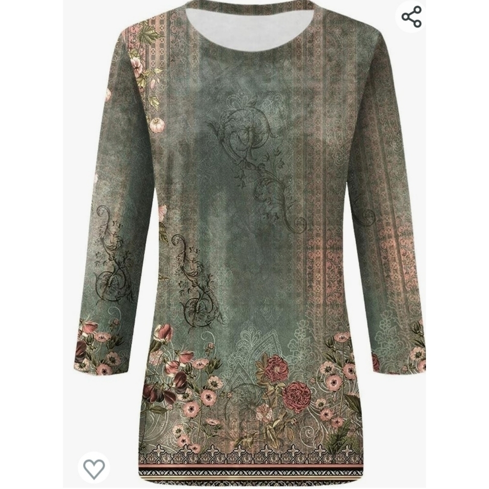 Made with Heart Printed Tunic Top
